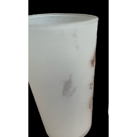 Vintage Mid-Century Frosted Barware 2 Poker Caricature Faces 4.5" 6 oz - Picture 4 of 4